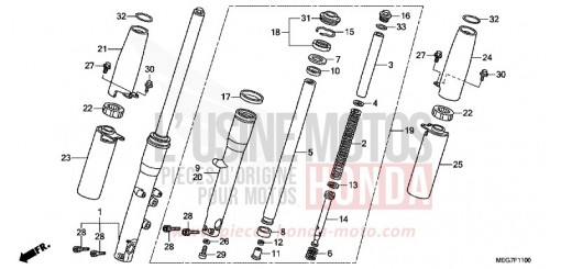 GABEL, VORNE (VT750C2B/CS/C/CA) VT750CSC de 2012